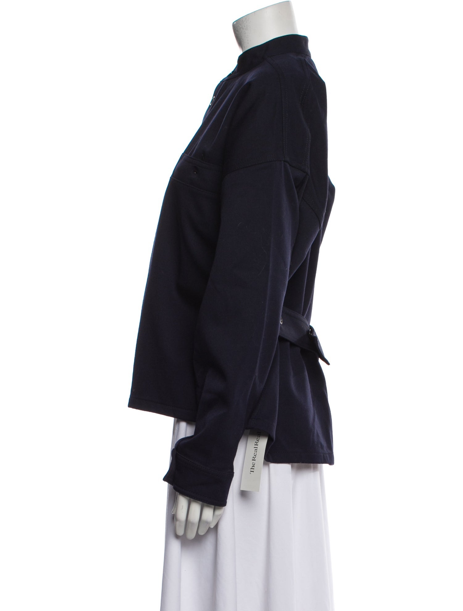 Bottega Veneta Wool Mock Neck Button-Up Top