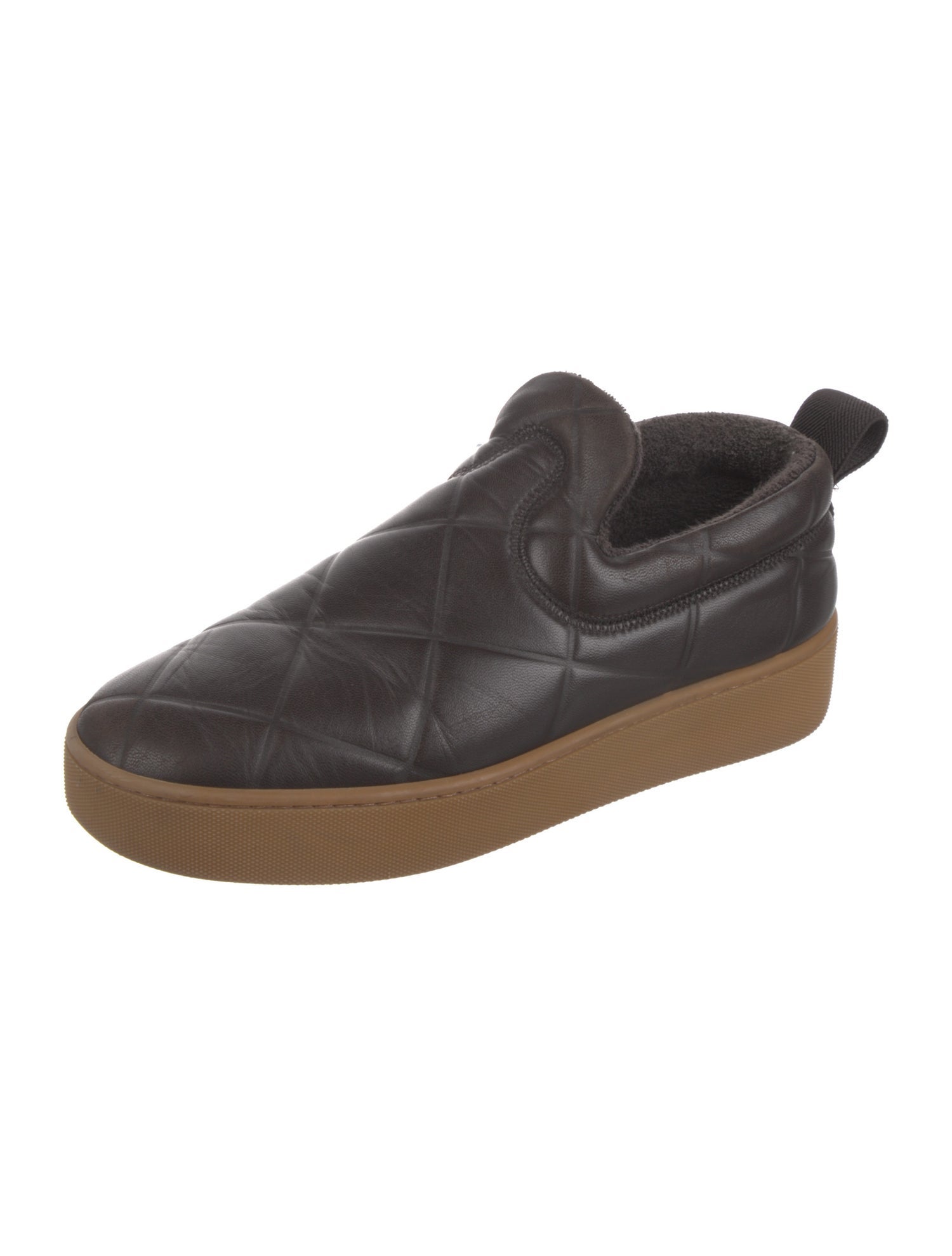 Bottega Veneta Quilted Pattern Leather Sneakers