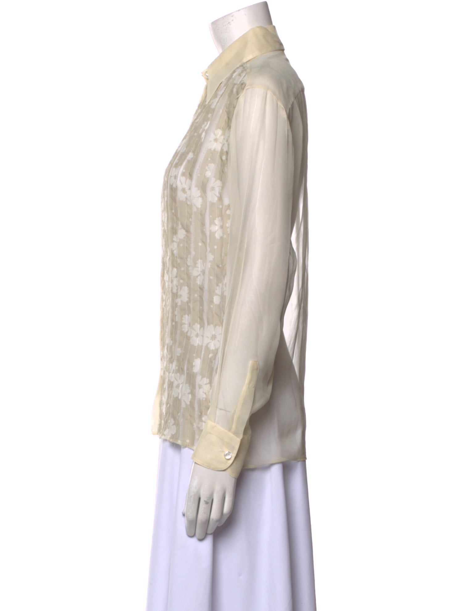 Bottega Veneta Silk Printed Button-Up Top