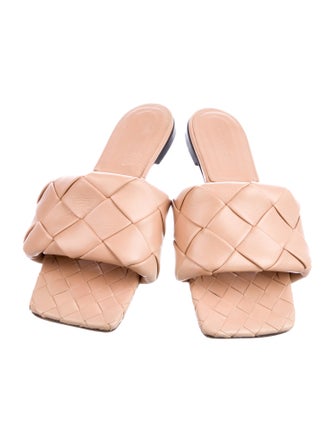 Bottega Veneta Intrecciato Weave Leather Slides