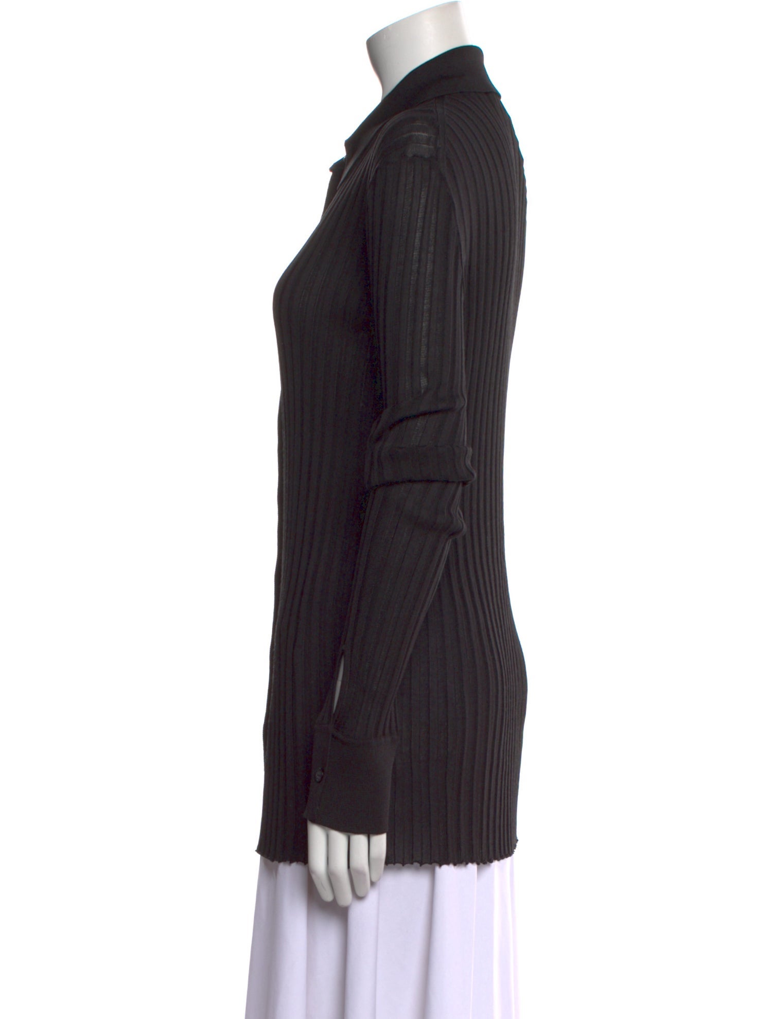 Bottega Veneta Silk Long Sleeve Button-Up Top