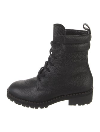 Bottega Veneta Intrecciato Weave Leather Combat Boots