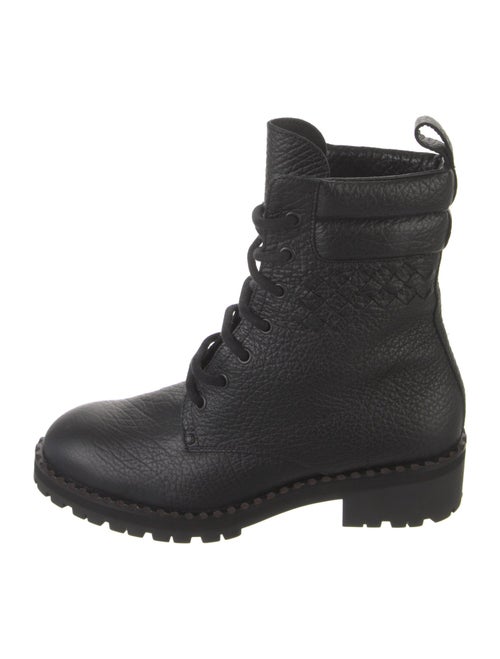 Bottega Veneta Intrecciato Weave Leather Combat Boots