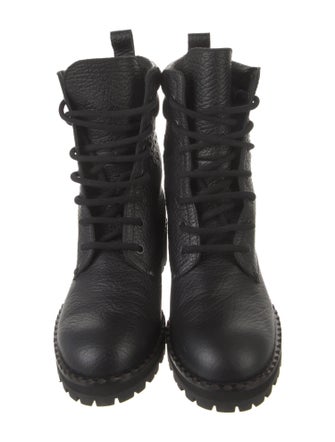 Bottega Veneta Intrecciato Weave Leather Combat Boots
