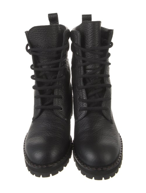 Bottega Veneta Intrecciato Weave Leather Combat Boots