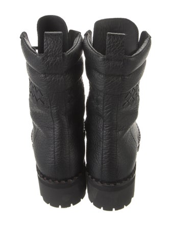 Bottega Veneta Intrecciato Weave Leather Combat Boots