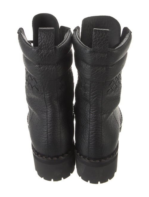 Bottega Veneta Intrecciato Weave Leather Combat Boots