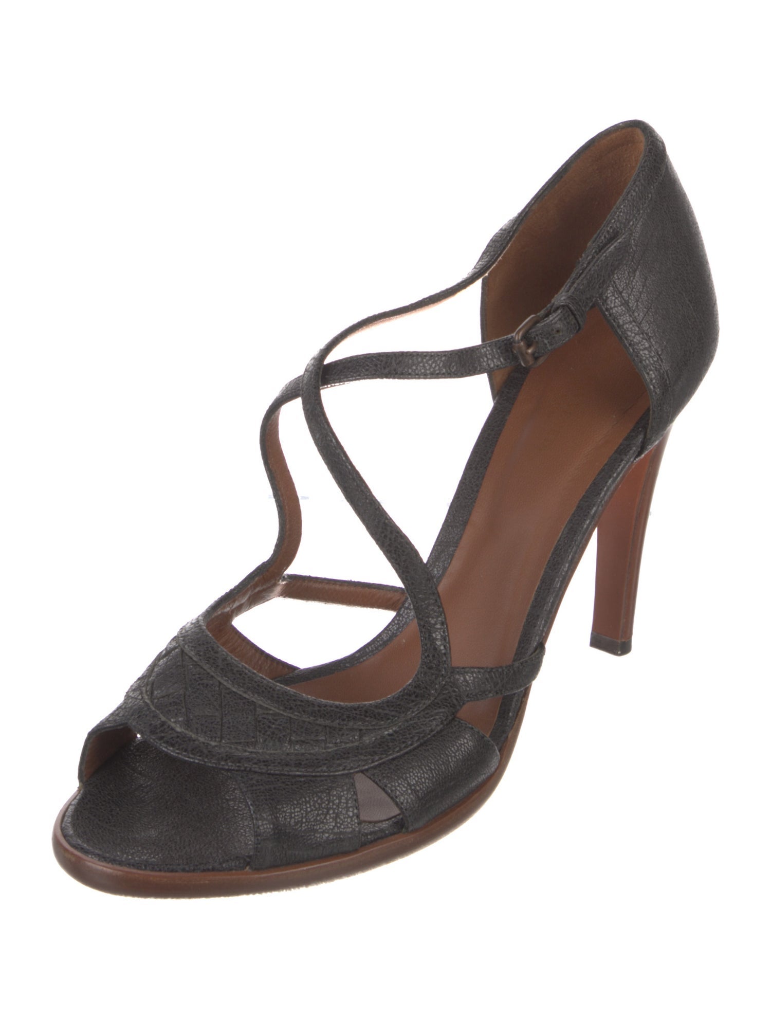 Bottega Veneta Intrecciato Weave Leather T-Strap Pumps