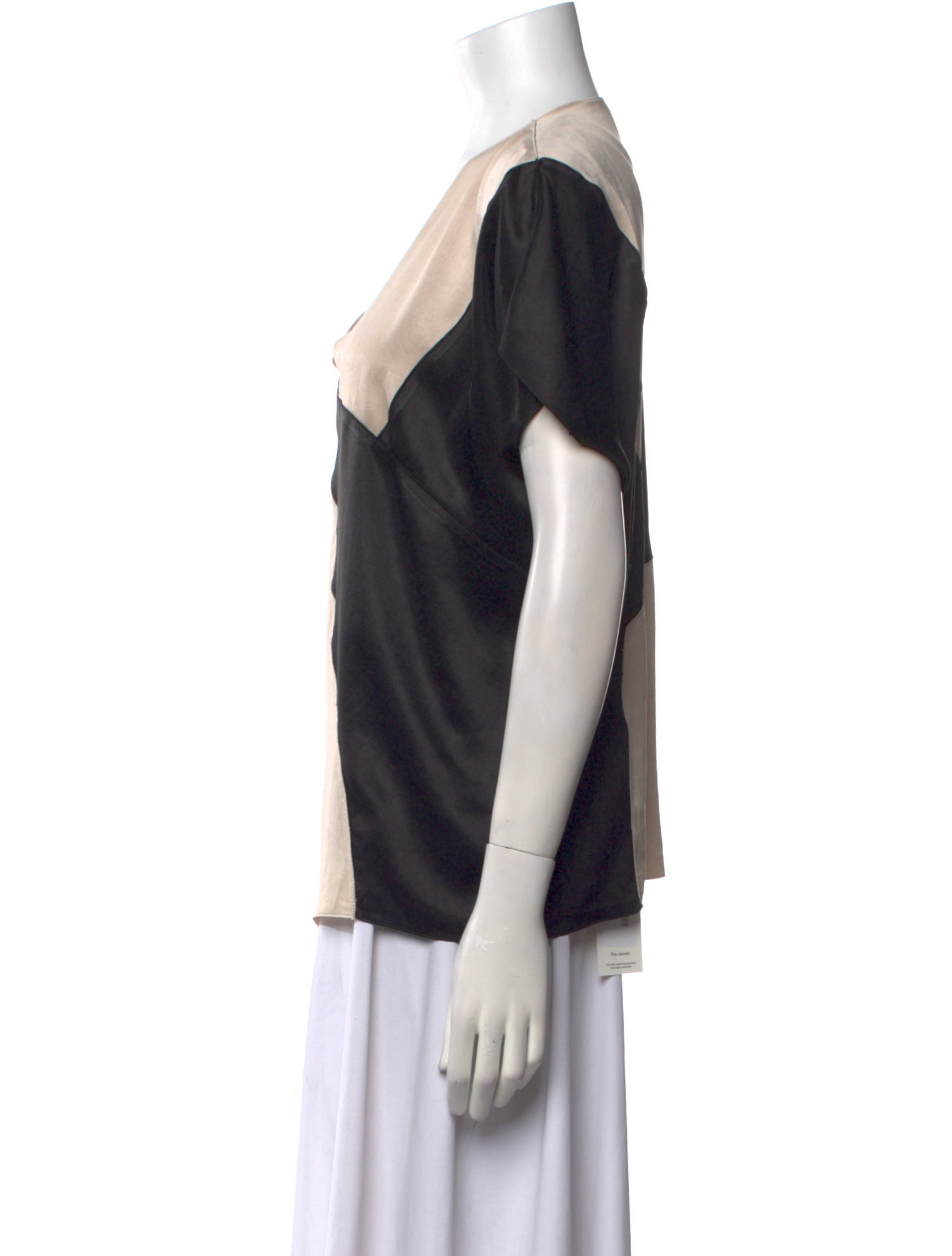 Bottega Veneta Colorblock Pattern V-Neck Blouse