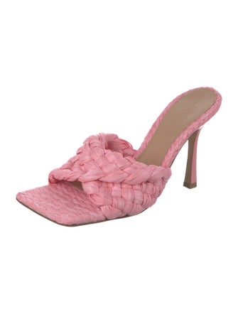 Bottega Veneta Intrecciato Weave Raffia Slides