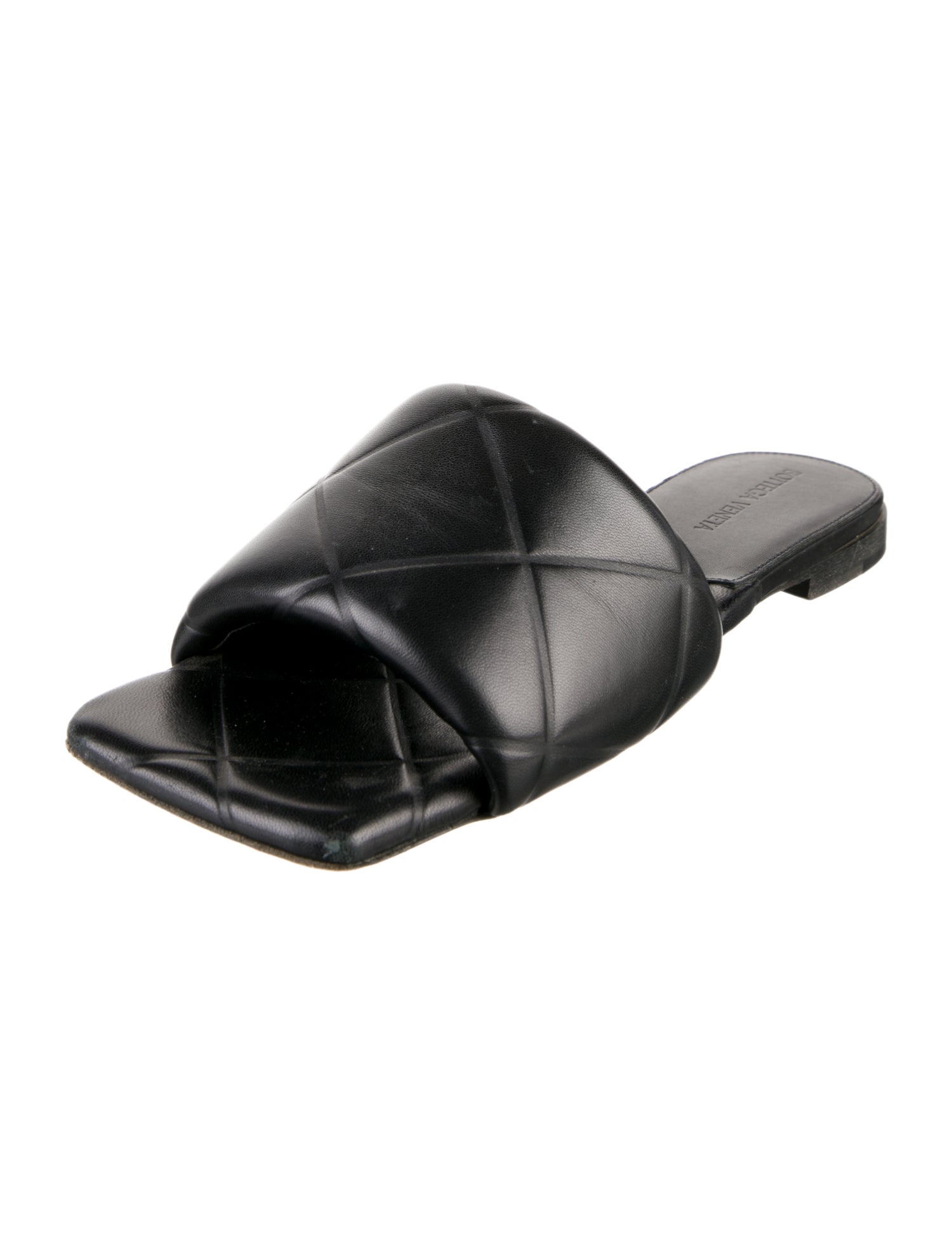 Bottega Veneta Quilted Pattern Leather Slides