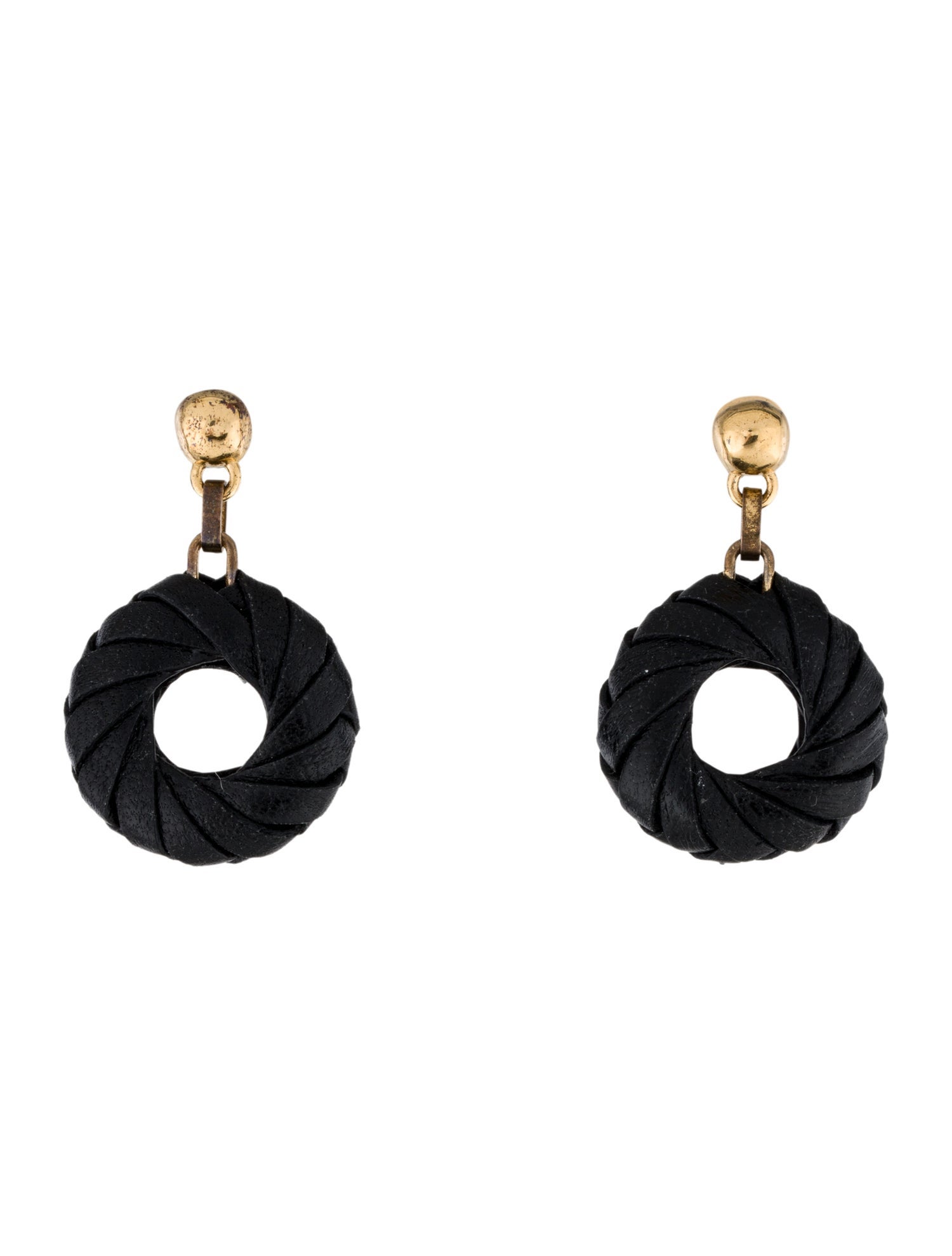 Bottega Veneta Leather Woven Drop Earrings
