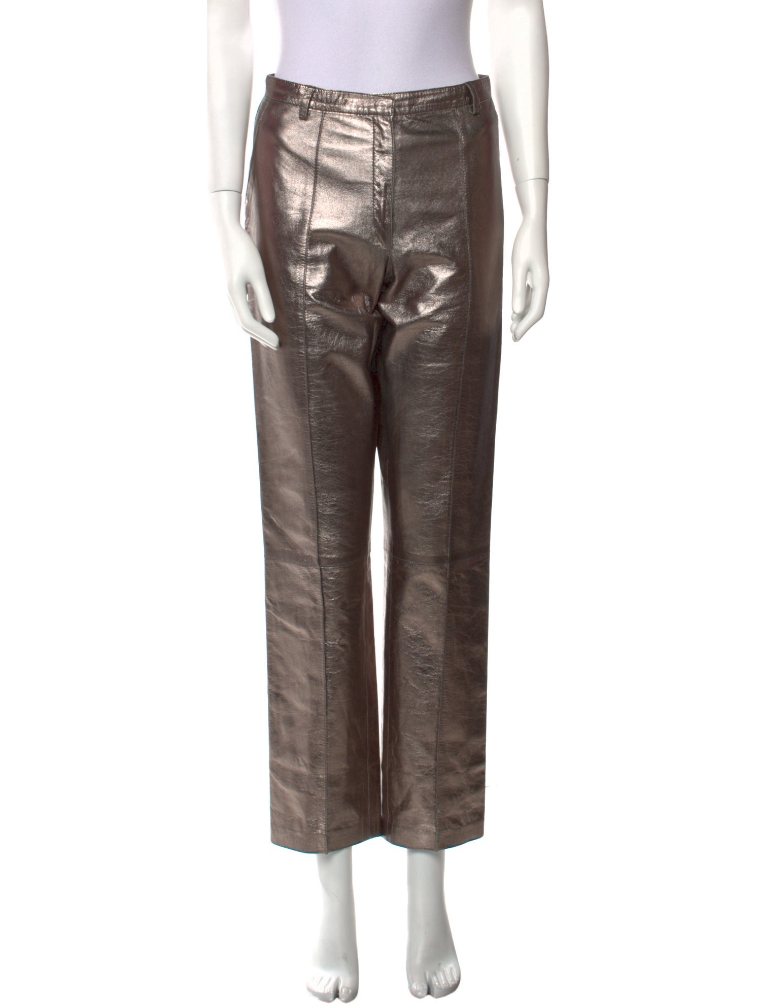Bottega Veneta Leather Straight Leg Pants