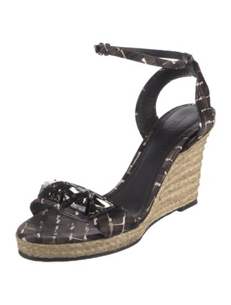 Bottega Veneta Satin Floral Print Espadrilles