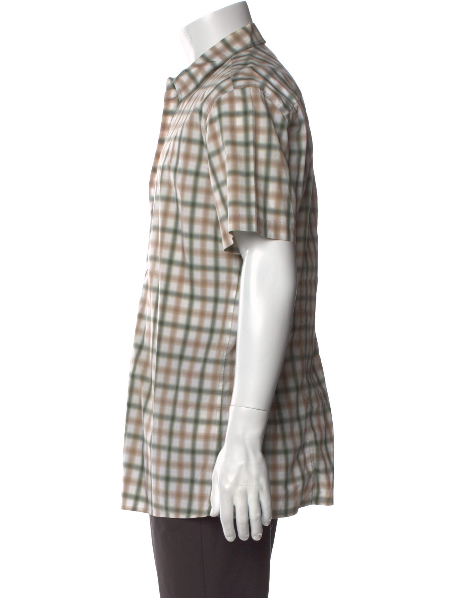 Bottega Veneta Plaid Print Short Sleeve Shirt