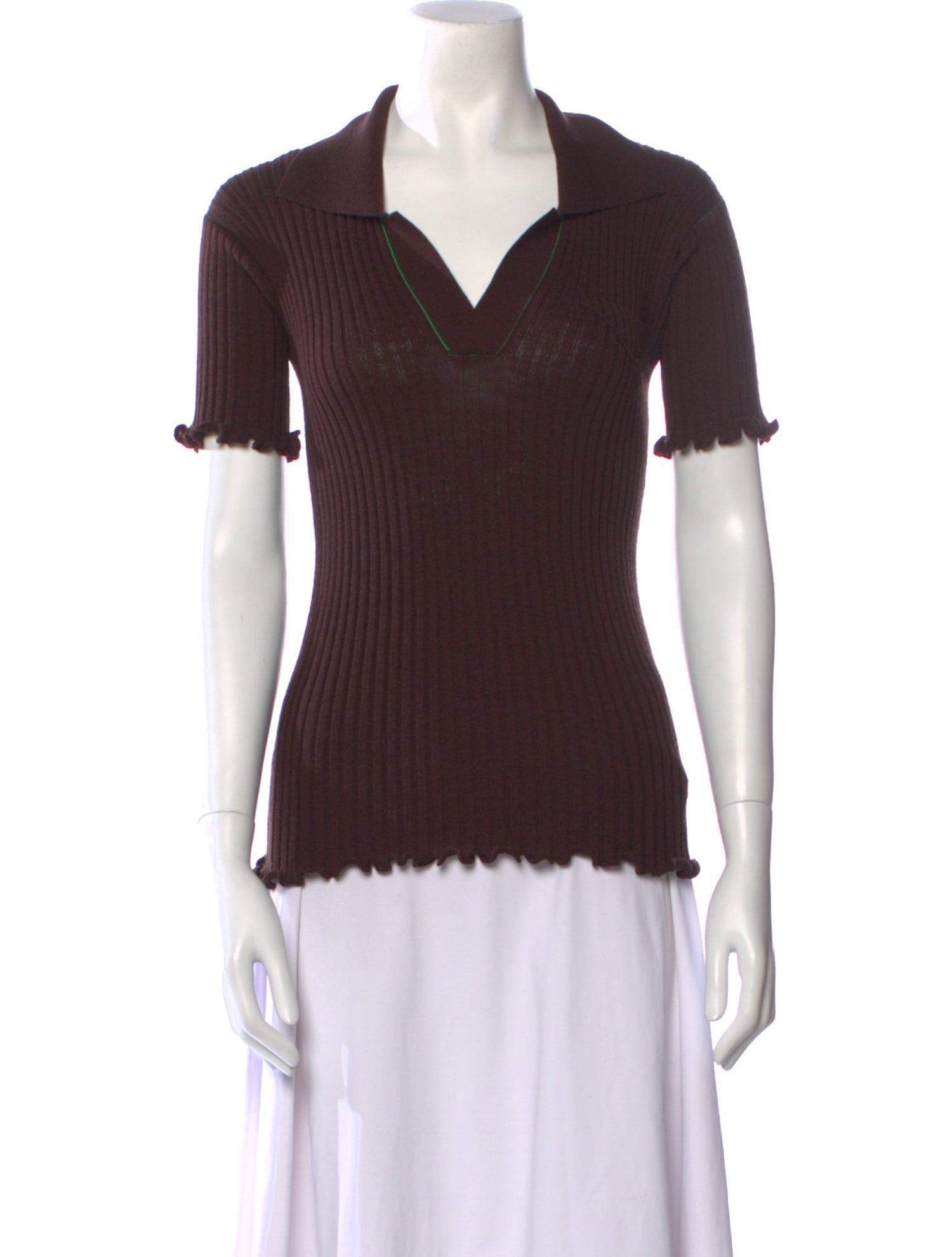 Bottega Veneta Wool V-Neck Polo w/ Tags