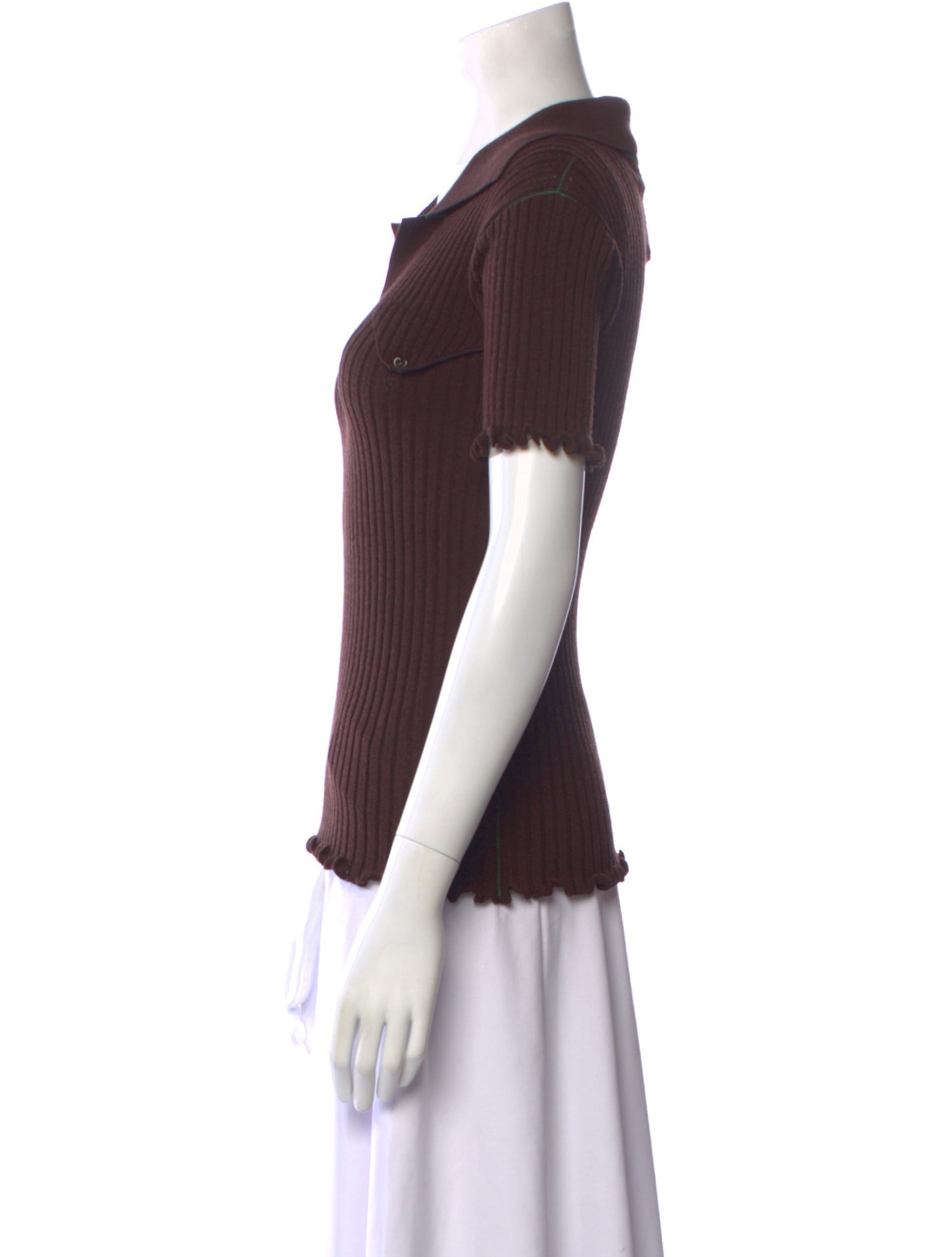 Bottega Veneta Wool V-Neck Polo w/ Tags