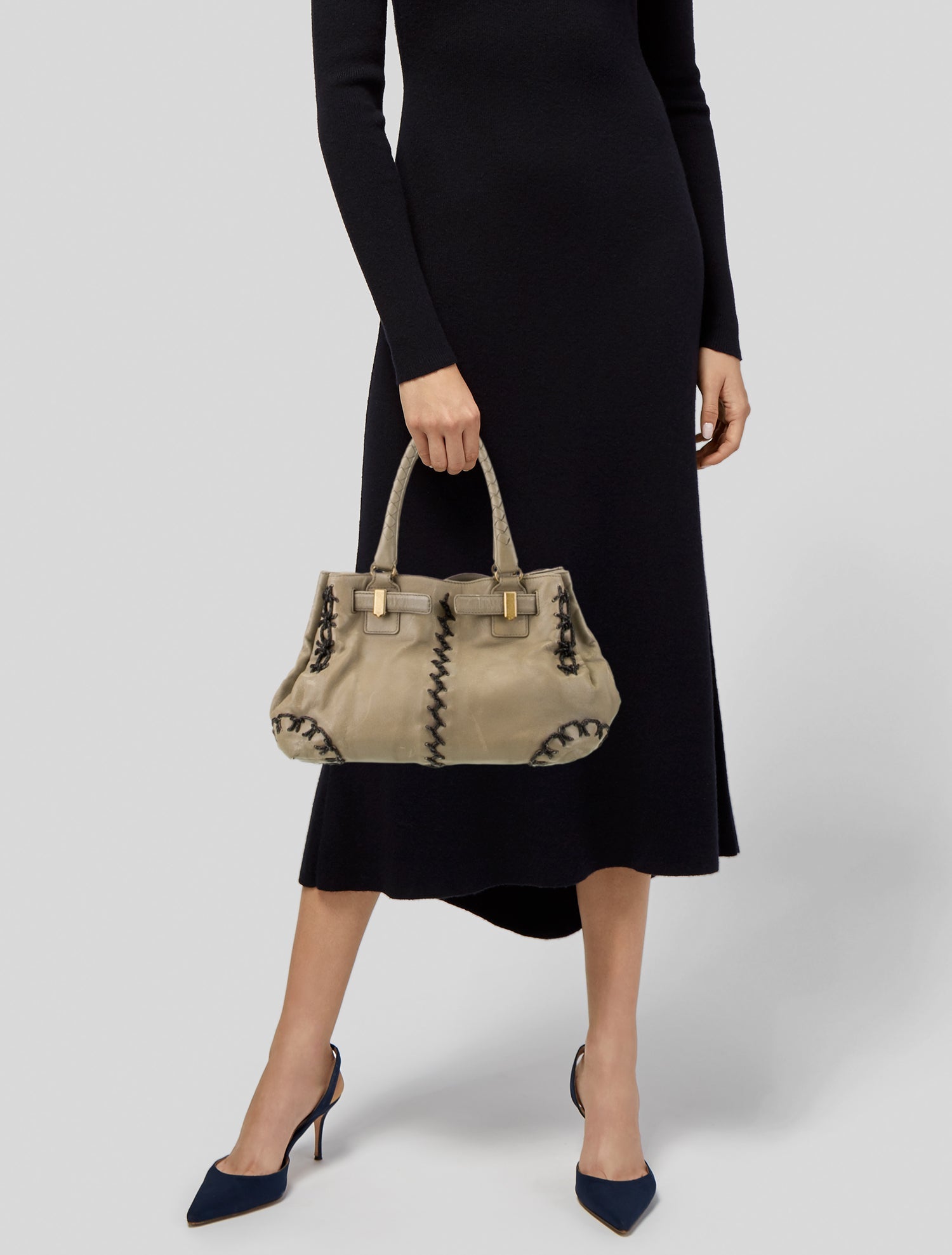 Bottega Veneta Leather Top Handle Bag Small