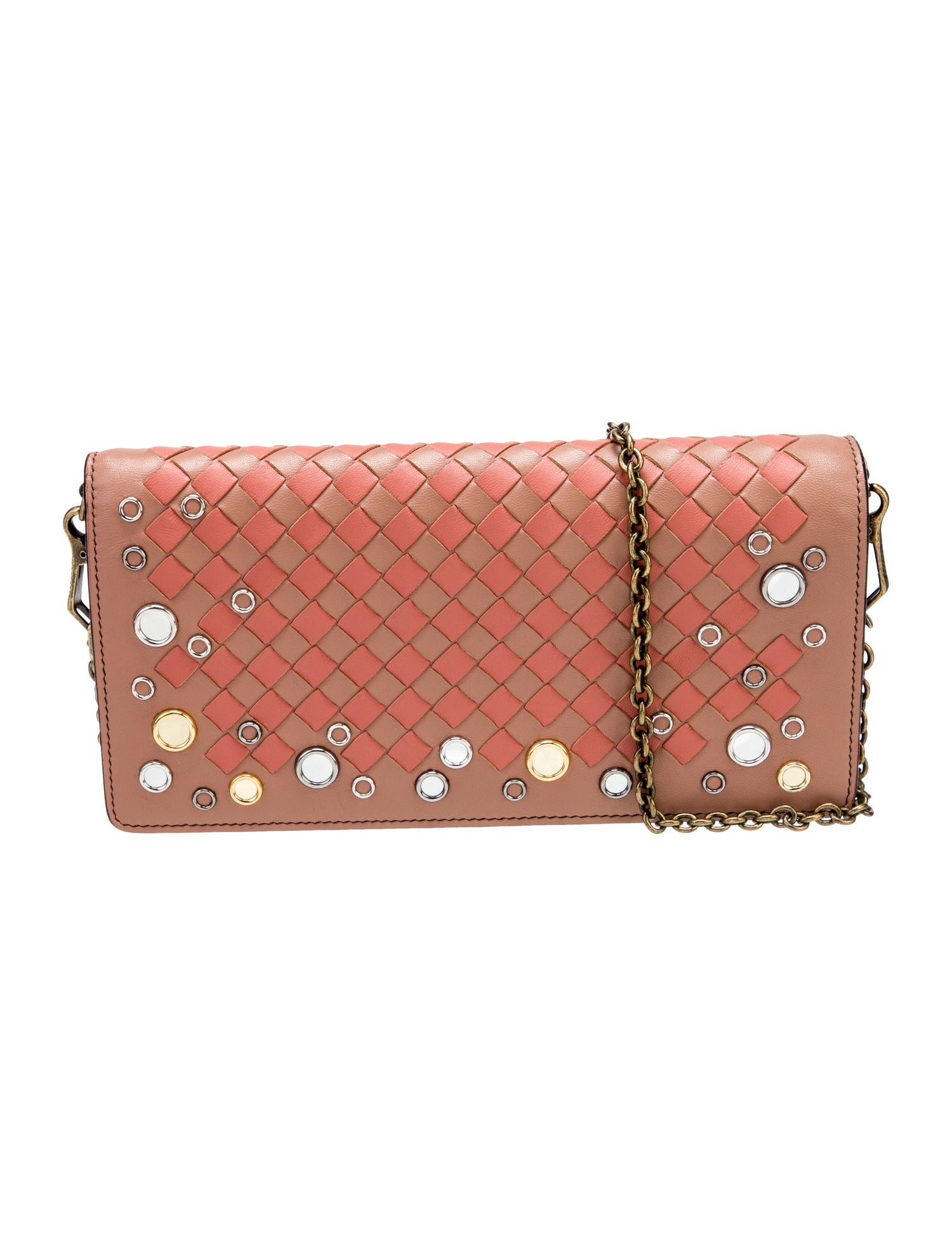 Bottega Veneta Intrecciato Wallet on Chain Mini