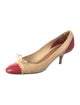 Bottega Veneta Raffia Colorblock Pattern Pumps