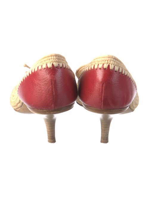 Bottega Veneta Raffia Colorblock Pattern Pumps