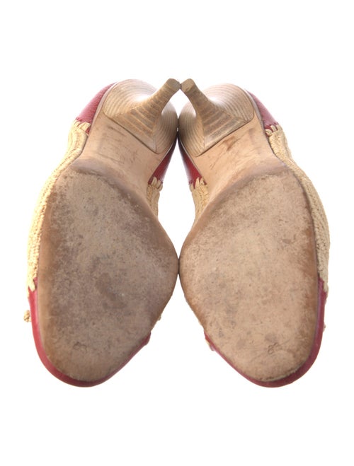 Bottega Veneta Raffia Colorblock Pattern Pumps