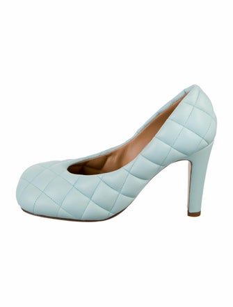 Bottega Veneta Quilted Pattern Leather Pumps