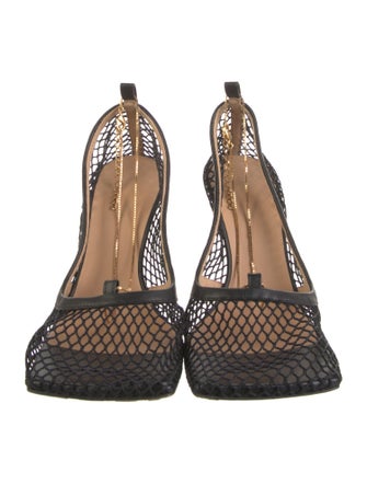 Bottega Veneta Chain-Link Accent Mesh Slingback Pumps