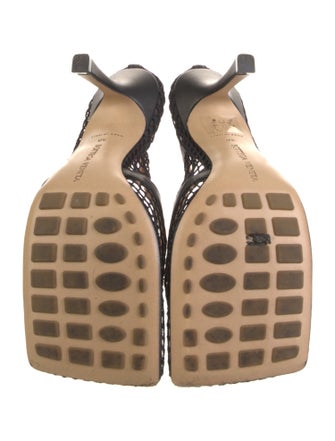 Bottega Veneta Chain-Link Accent Mesh Slingback Pumps