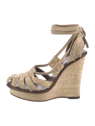 Bottega Veneta Jute Leather Trim Embellishment Espadrilles