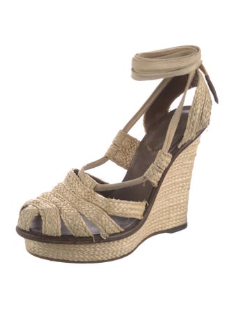 Bottega Veneta Jute Leather Trim Embellishment Espadrilles
