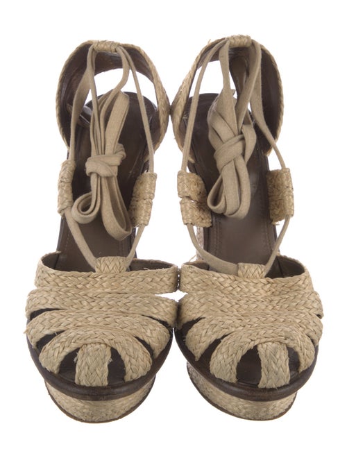 Bottega Veneta Jute Leather Trim Embellishment Espadrilles