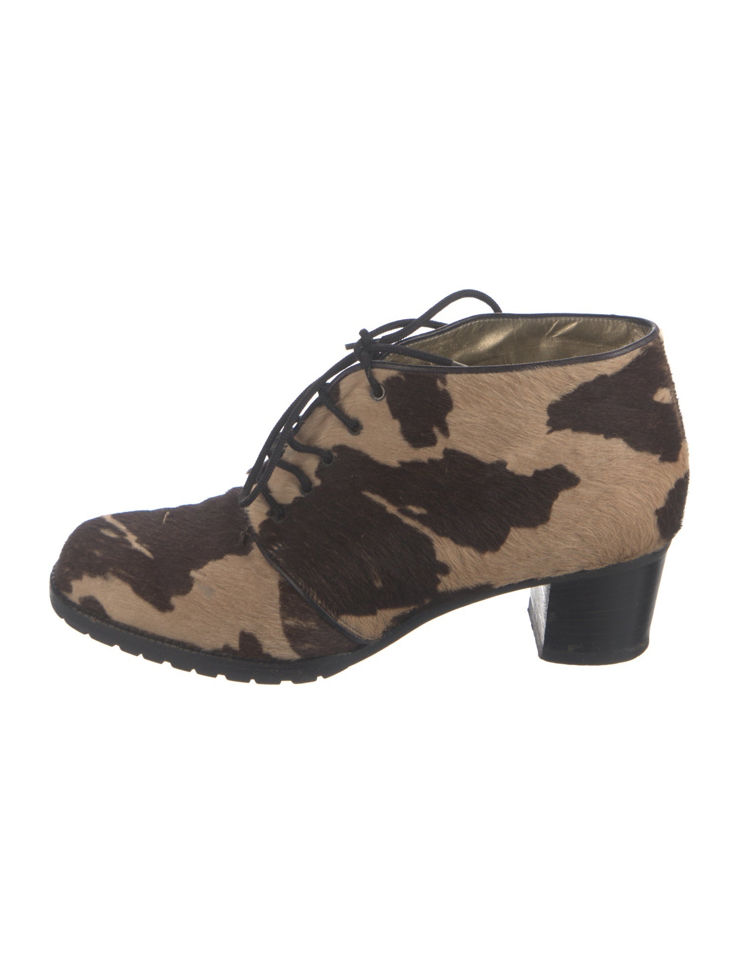 Bottega Veneta Ponyhair Animal Print Lace-Up Boots