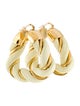 Bottega Veneta Leather Triangle Twist Hoop Earrings