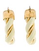 Bottega Veneta Leather Triangle Twist Hoop Earrings