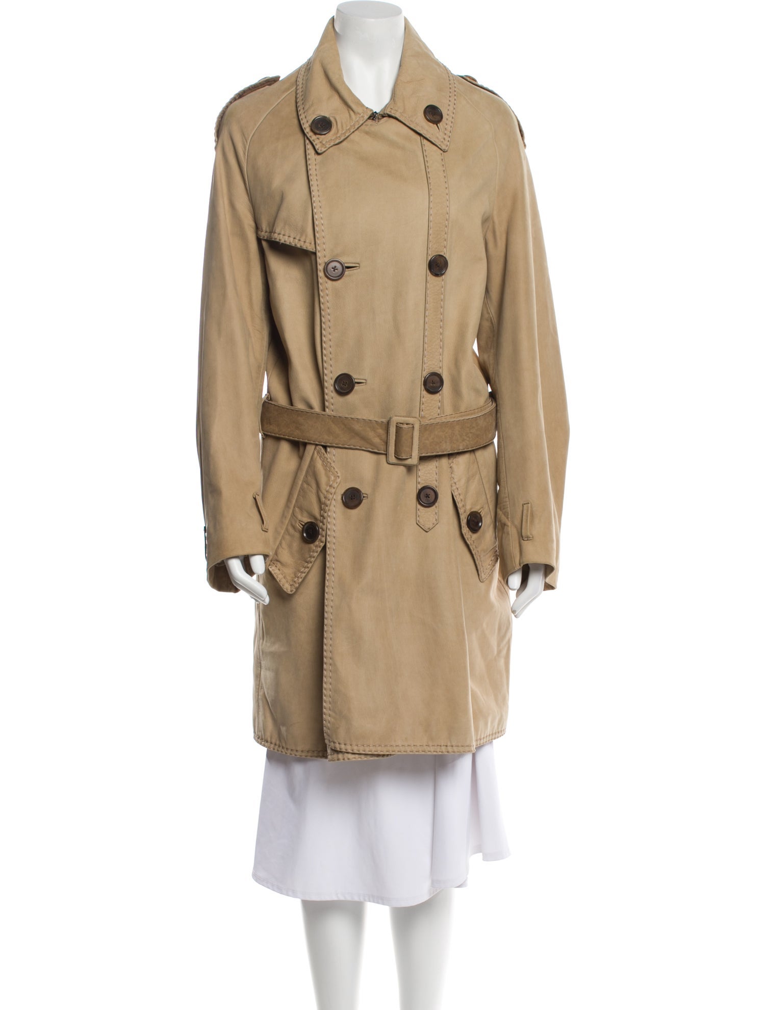 Bottega Veneta Leather Trench Coat