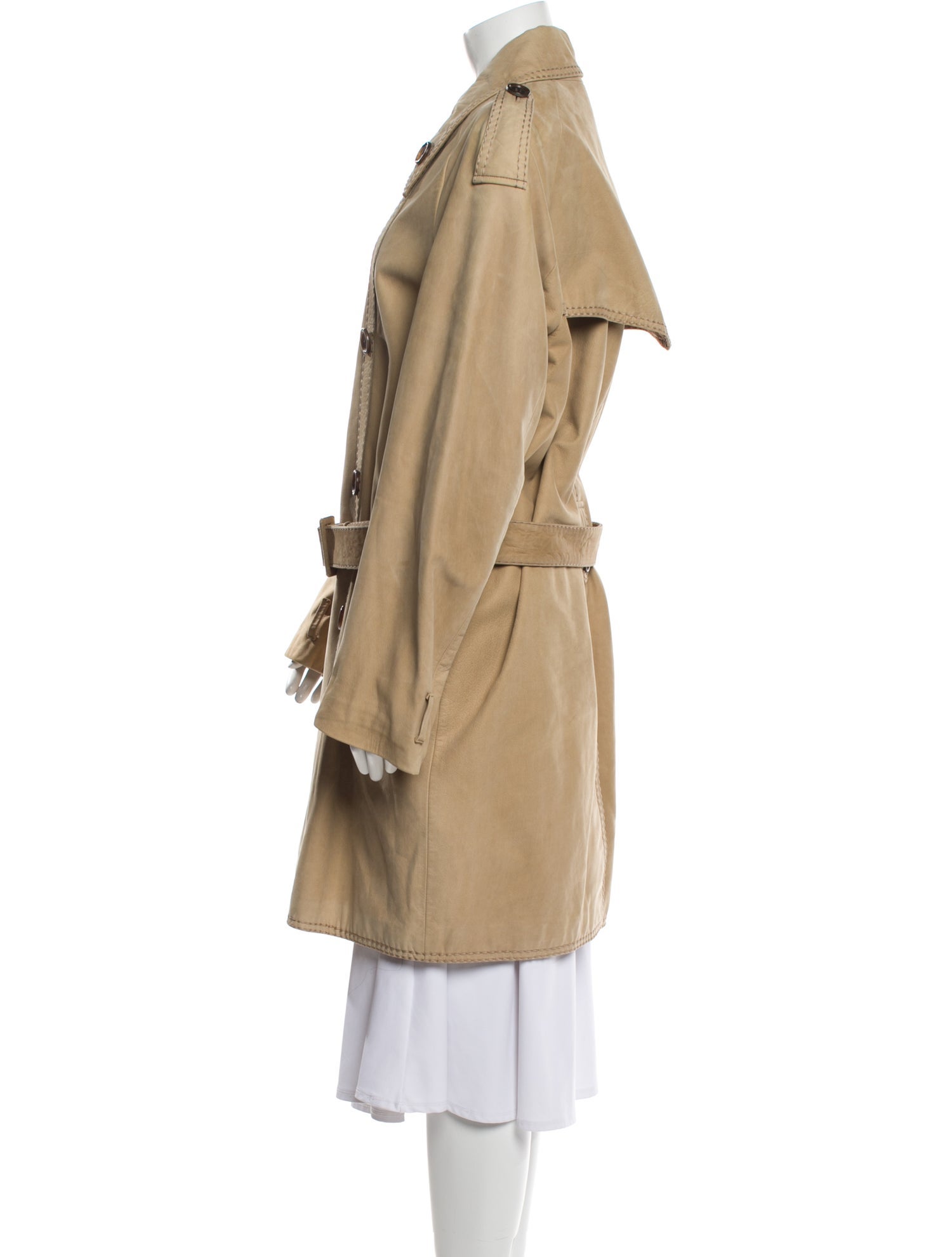 Bottega Veneta Leather Trench Coat