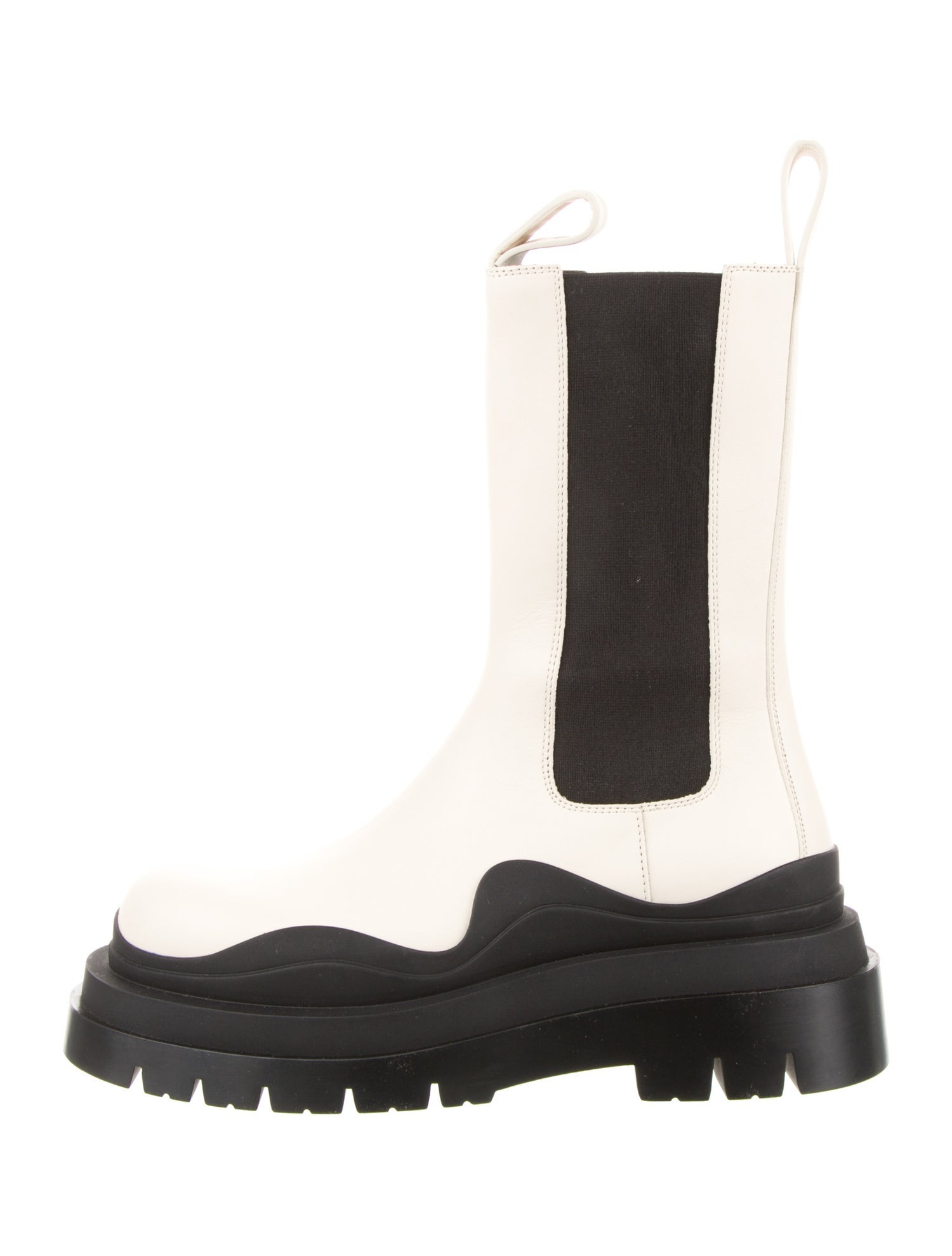 Bottega Veneta Leather Colorblock Pattern Chelsea Boots