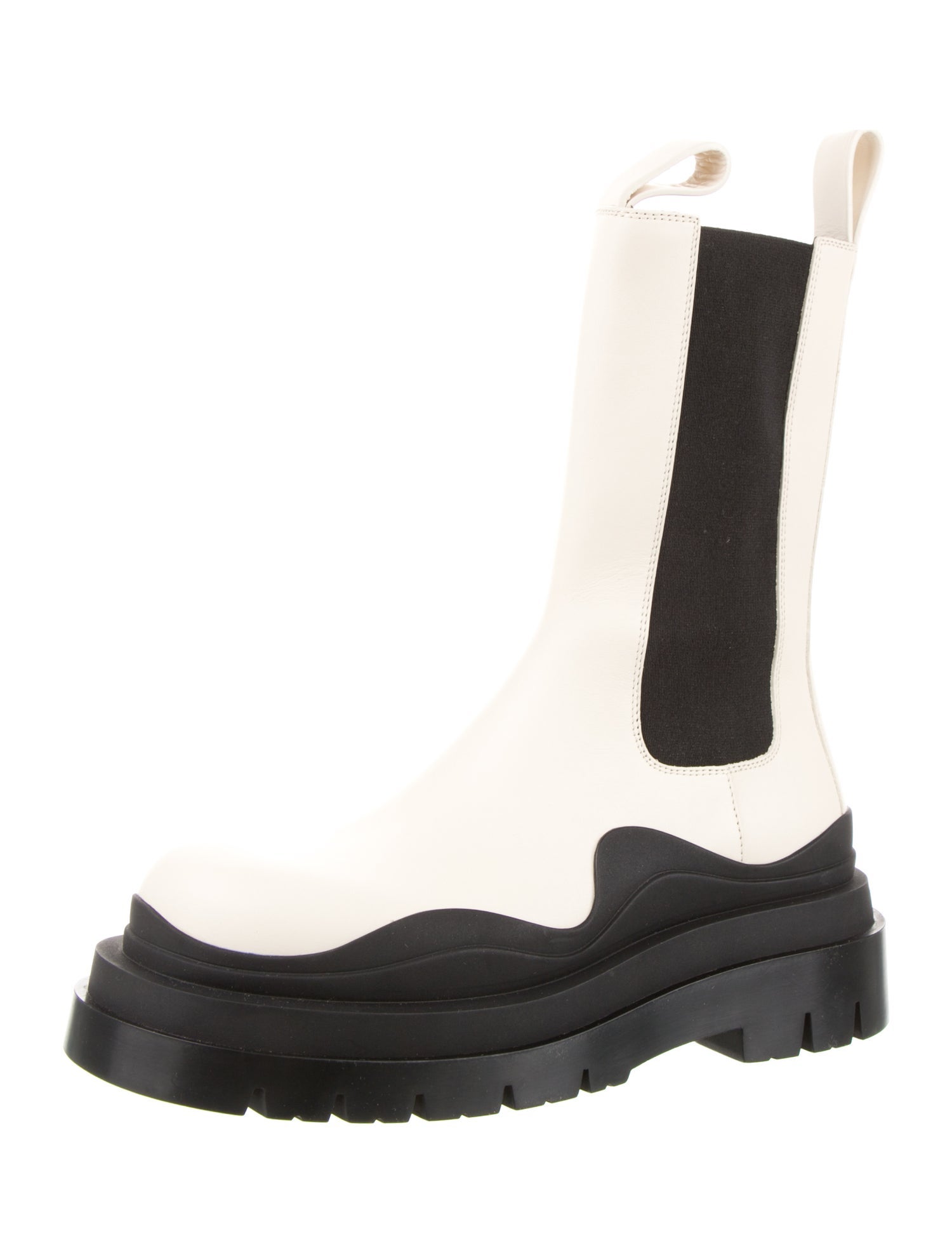 Bottega Veneta Leather Colorblock Pattern Chelsea Boots