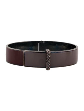 Bottega Veneta Enamel Buckle Bangle Bracelet