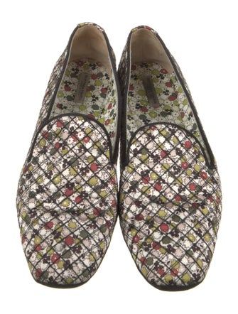 Bottega Veneta Canvas Floral Print Loafers