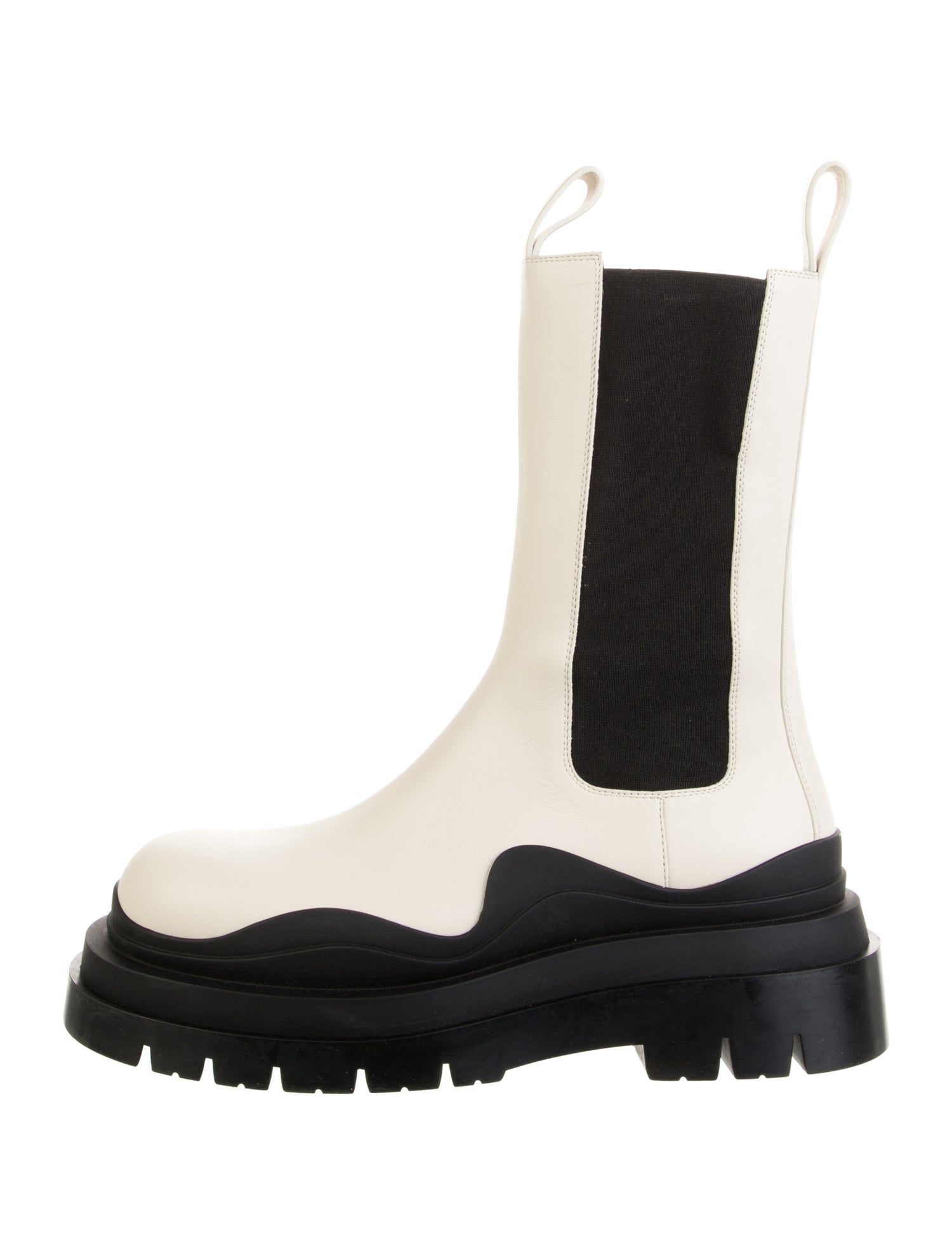 Bottega Veneta Leather Colorblock Pattern Chelsea Boots