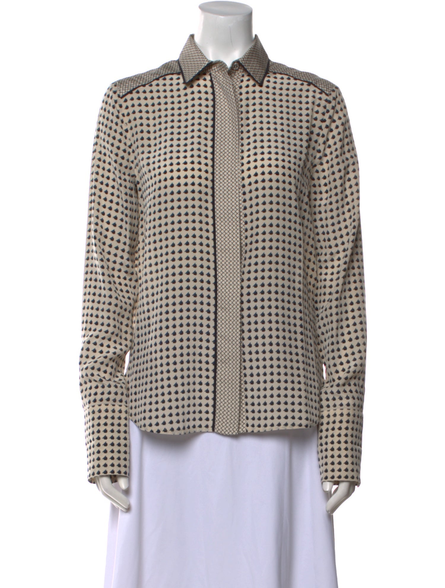 Bottega Veneta Silk Printed Button-Up Top w/ Tags