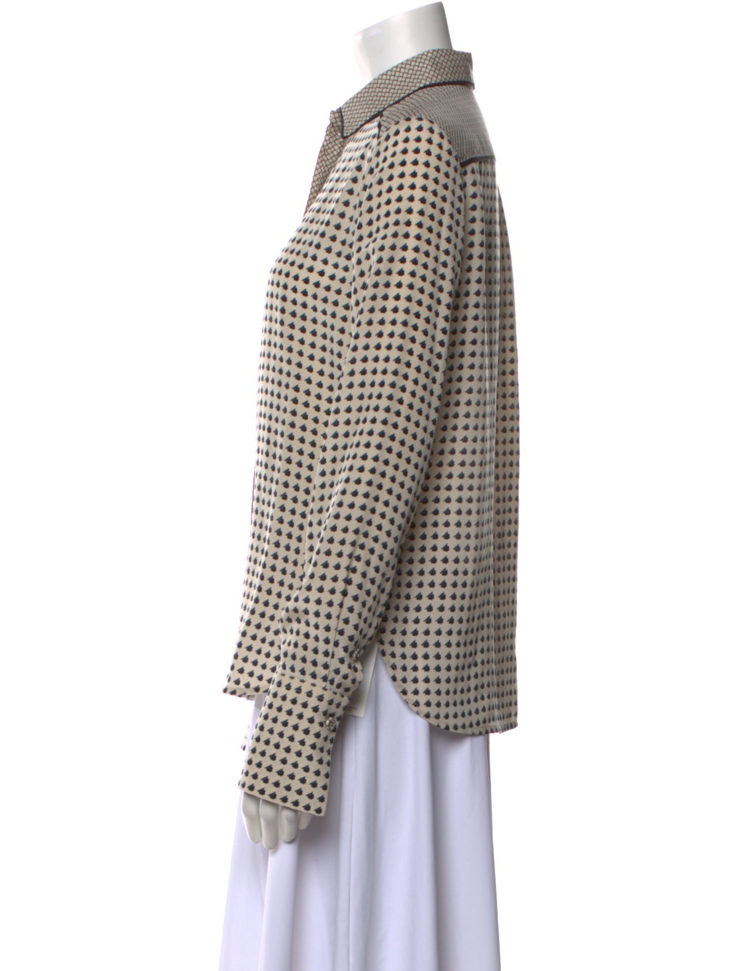 Bottega Veneta Silk Printed Button-Up Top w/ Tags