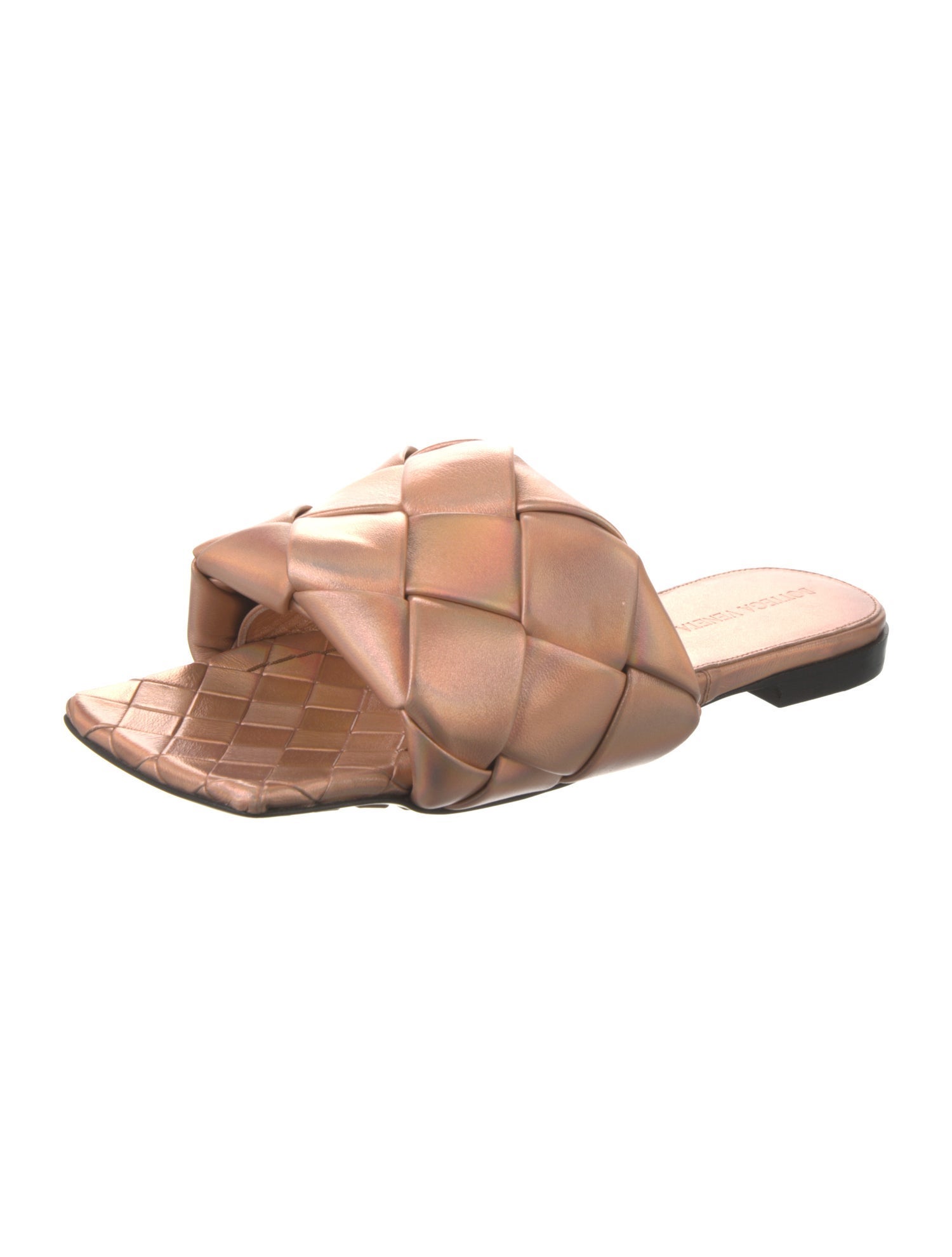 Bottega Veneta Intrecciato Weave Leather Slides