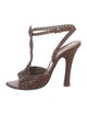 Bottega Veneta Intrecciato Weave Leather T-Strap Sandals