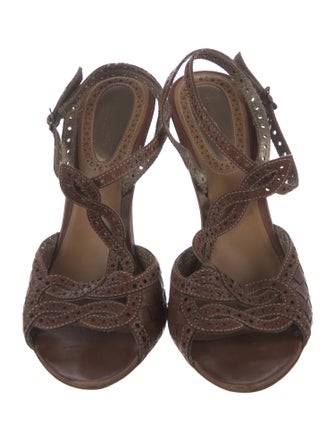 Bottega Veneta Intrecciato Weave Leather T-Strap Sandals