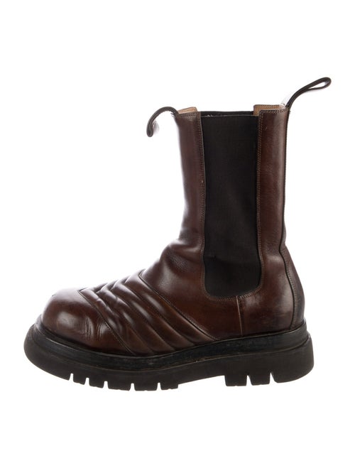 Bottega Veneta Chevron Leather Combat Boots