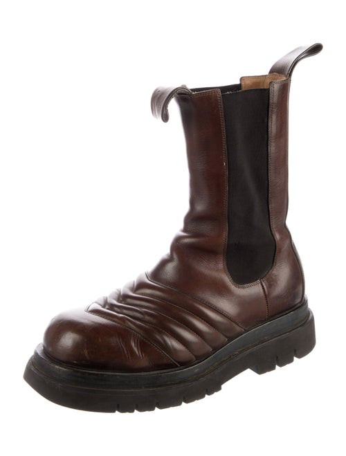 Bottega Veneta Chevron Leather Combat Boots