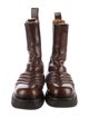 Bottega Veneta Chevron Leather Combat Boots